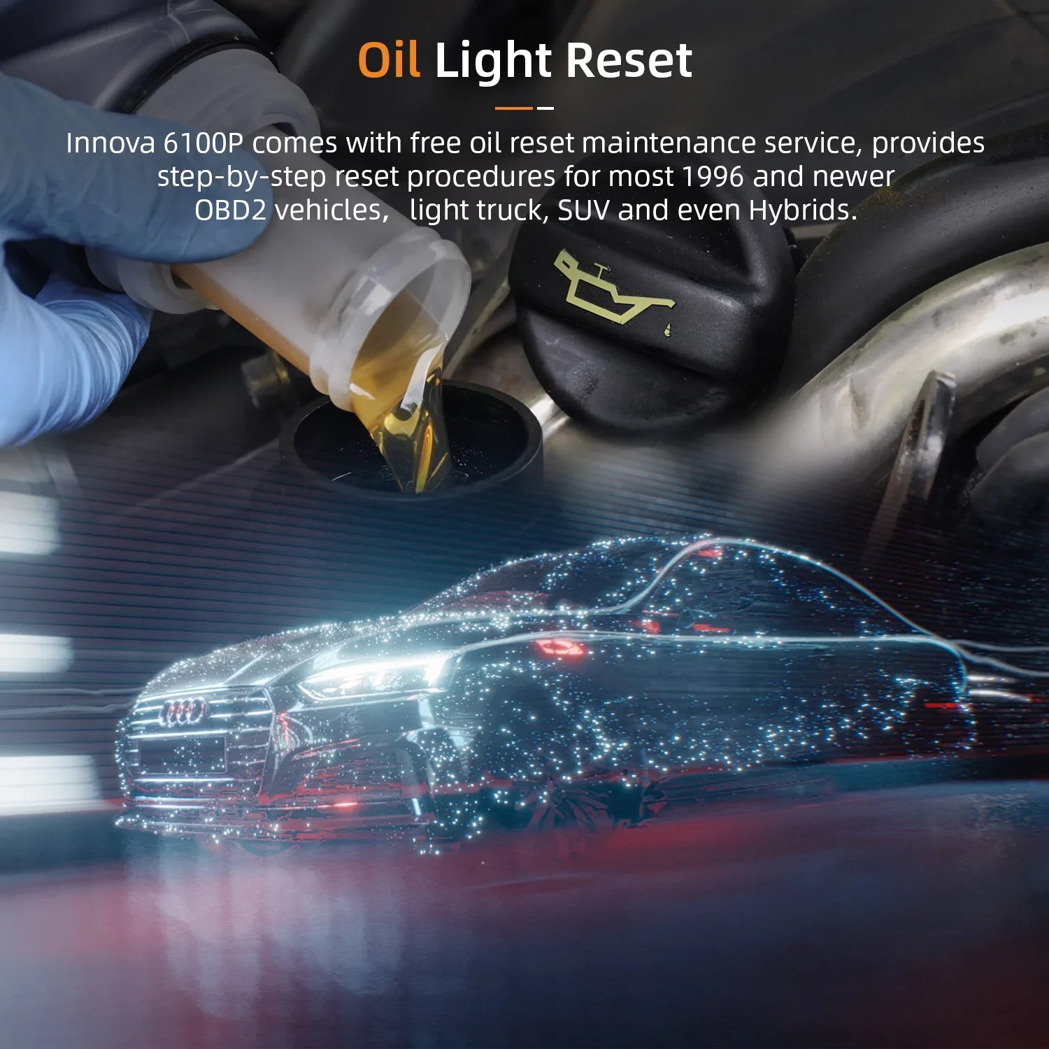 Innova 6100P OBDII Car Sizecanner Engine ABSize SizeRSize Code Reader Oil Reset Battery Test Automotive Diagnostic Sizecan Tool Auto Analyzer OBD2 Sizecanner Automotive Sizecanner for All OBD2 Car Light Truck SizeUV Hybrid