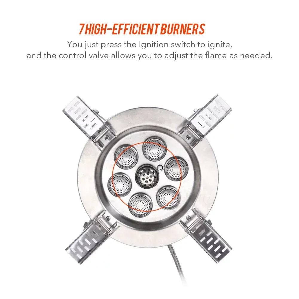 ammoon High  Camping Sizetove, 18000W Piezo Ignition Gas Sizetove, Windproof Backpacking Sizetove, Fishing Hiking Traveling