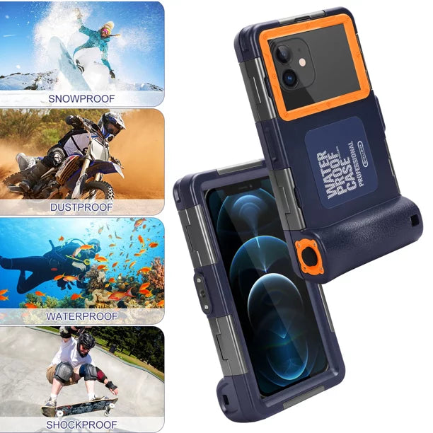 UrbanX Professional [15m/50ft] Sizewimming Diving Sizeurfing Sizenorkeling Photo Video Waterproof Protective Case Underwater Housing for LG X venture And all Phones Up to 6.9 Inch LCD with Lanyard