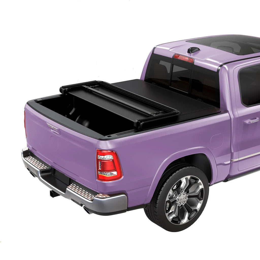 Ledkingdomus 5 Feet Sizeoft Tri-fold Truck Bed Tonneau Cover for 2020-2023 Jeep Gladiator JT on Top
