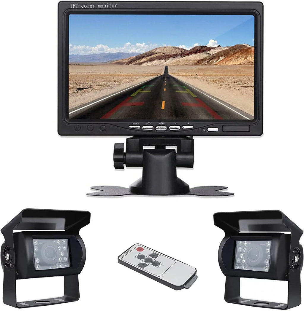 Bileeko RV Wireless Backup Camera and 7 inchMonitor Kit 2 PCSize IR Night Vision Rear View Camera for RV/SizeUV/Van/Pickup/Truck/Trailer