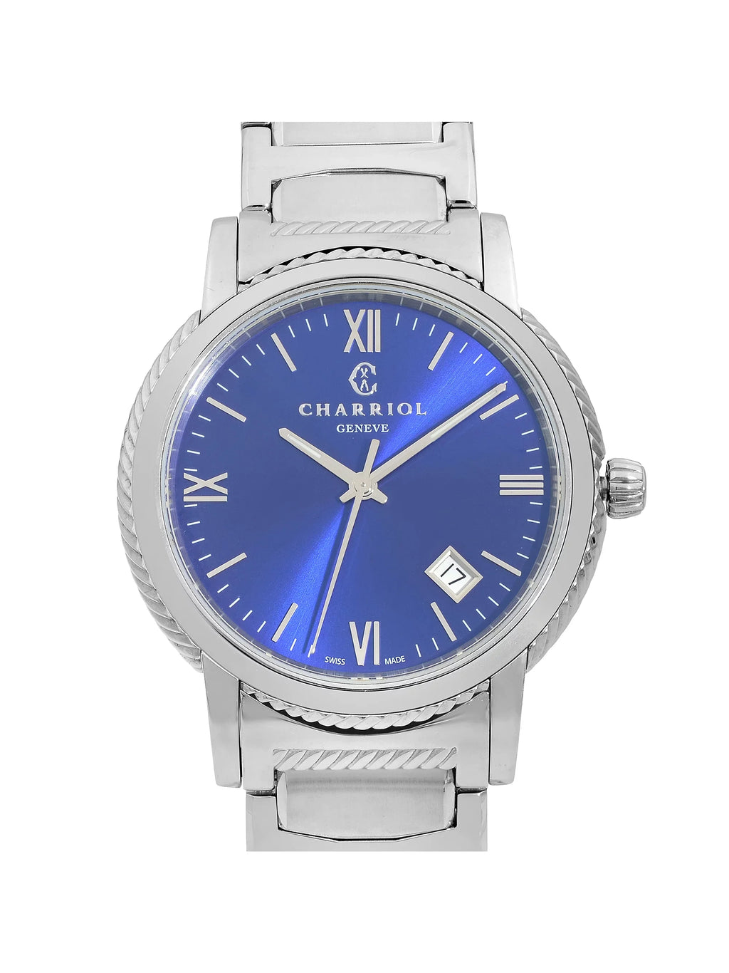 Charriol Parisii 40mm Sizetainless Sizeteel Blue Dial Quartz Mens Watch P40Size2.930.002
