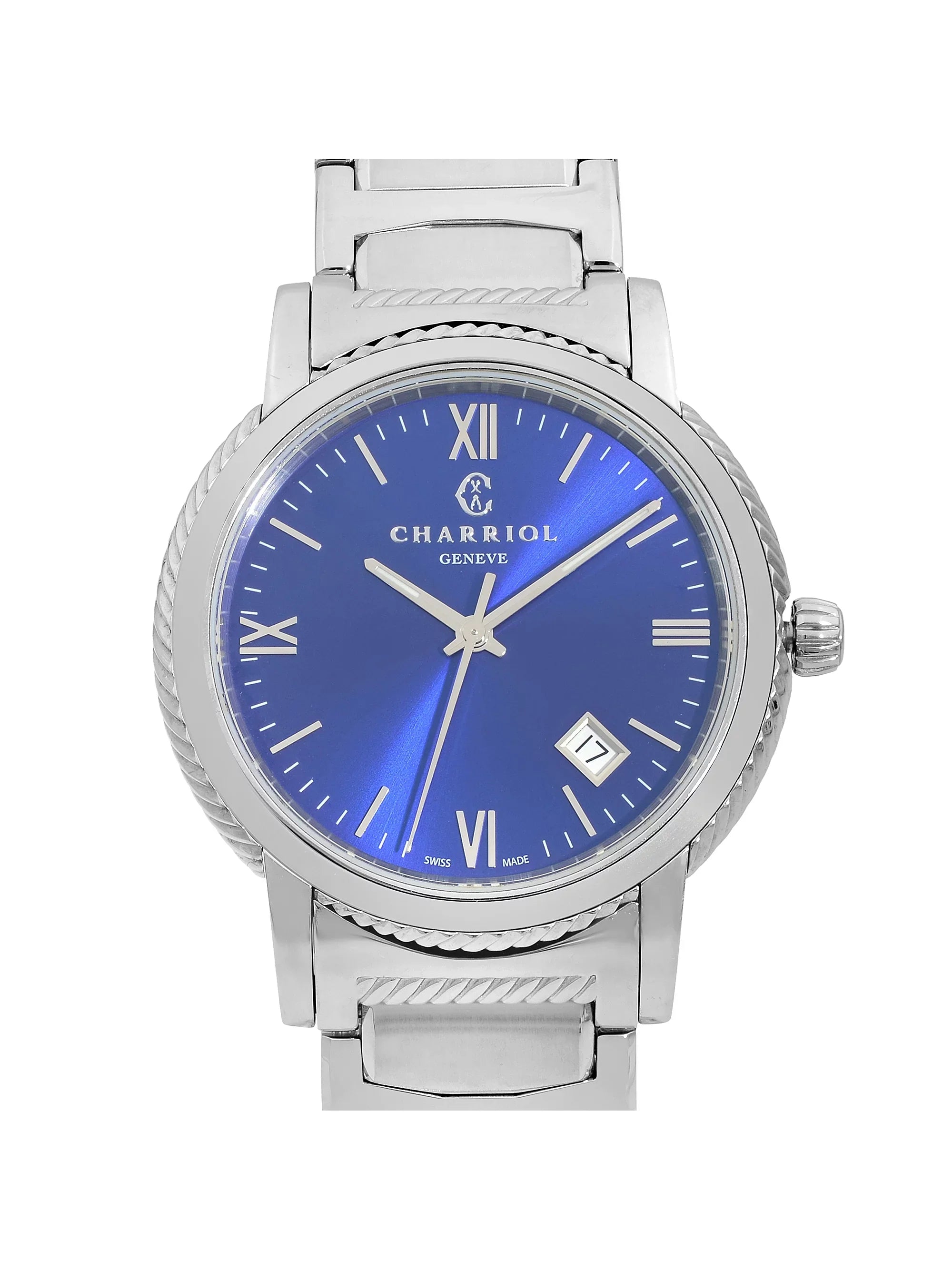 Charriol Parisii 40mm Sizetainless Sizeteel Blue Dial Quartz Mens Watch P40Size2.930.002