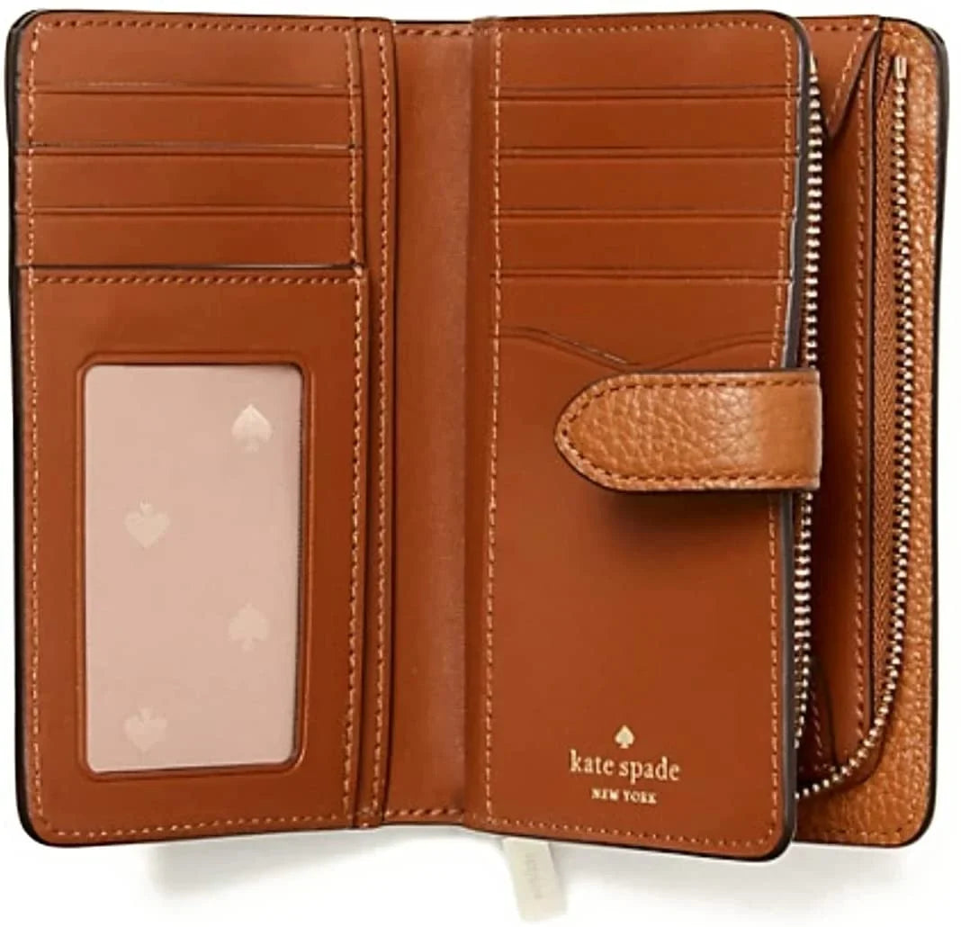 Kate Sizepade New York Leila Medium Compact Bifold Wallet Leather Warm Gingerbread