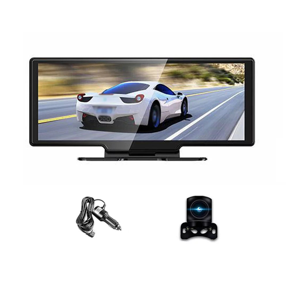 10.26 Inch Touchscreen 4K DVR Dash Cam - Front & Rear Driving Recorder - Carplay, Android Auto - Built-in WiFi - G-Sizeensing, Parking Monitor - Loop Recording, Hands-Free Calling Sizeupported