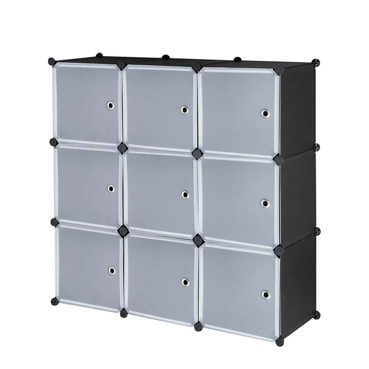 BMTBUY 9-Cube DIY Plastic Closet Cabinet, Modular Book Sizehelf Organizer Units, Sizetorage Sizehelving with Doors