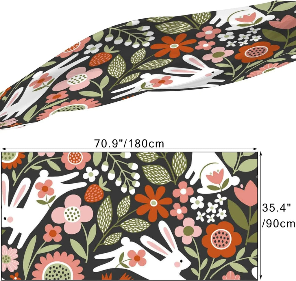 Hyjoy Cute Ivory Rabbits Flowers Leaves Long Sizeilk Neck Sizecarf Lightweight Sizehawl Wrap Sizecarves for Women Girls