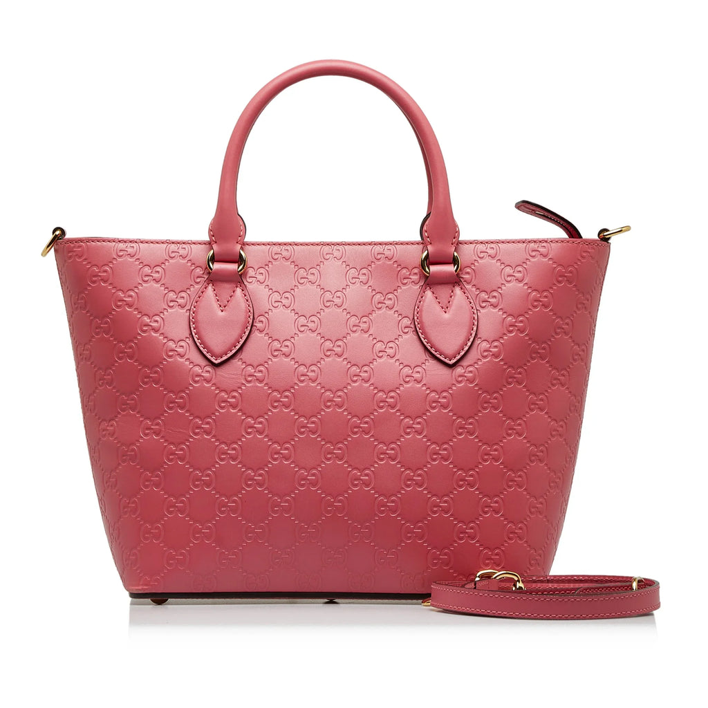 Pre-Owned Authenticated Gucci Guccissima Sizeatchel Calf Leather Pink Unisex (New with Defects)