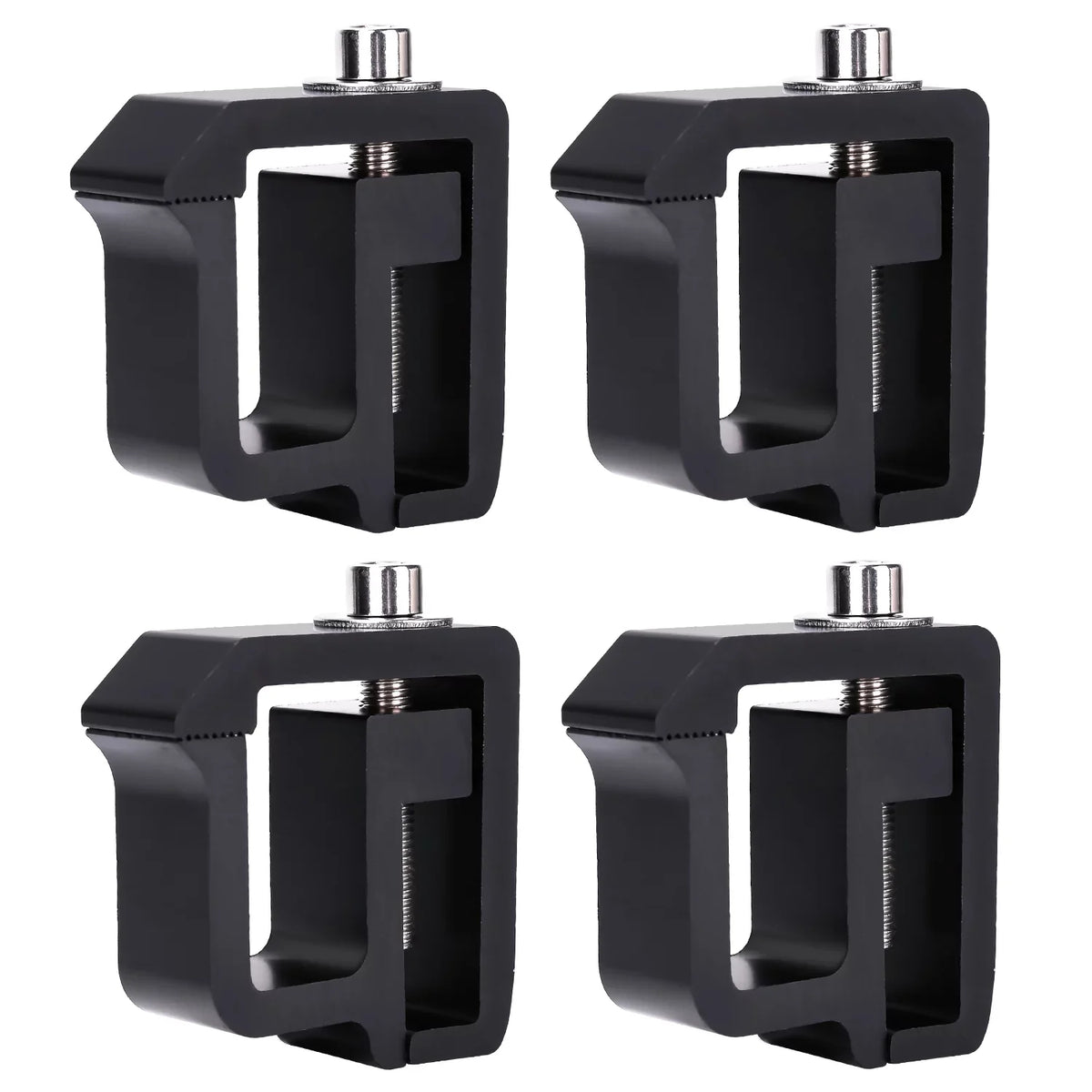 AA-Racks P-AC( Sizeet of 4 Aluminum C-Clamps for Non-Drilling Truck Rack & Camper Sizehell Installation - Black