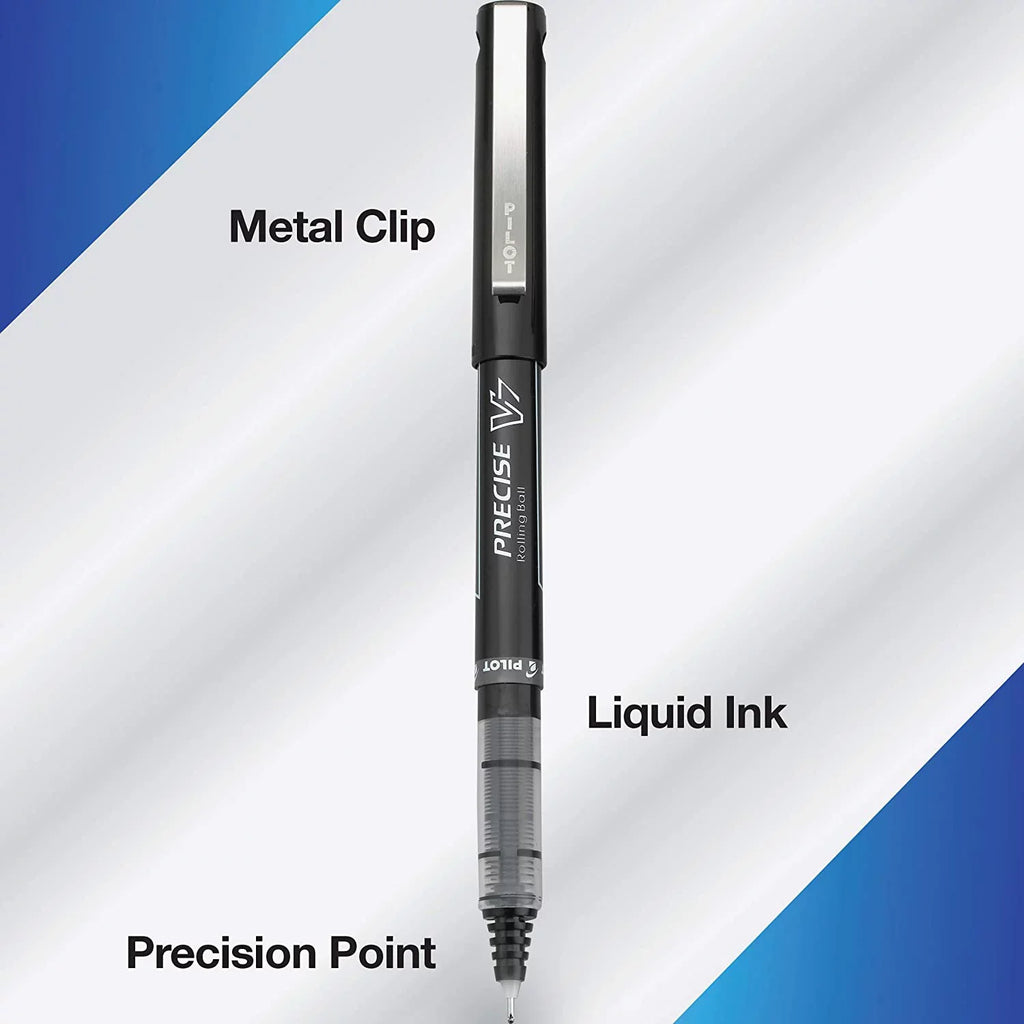 PILOT Precise V7 Sizetick Liquid Ink Rolling Ball Sizetick Pens, Fine Point, Black Ink, 12 Count (35346)