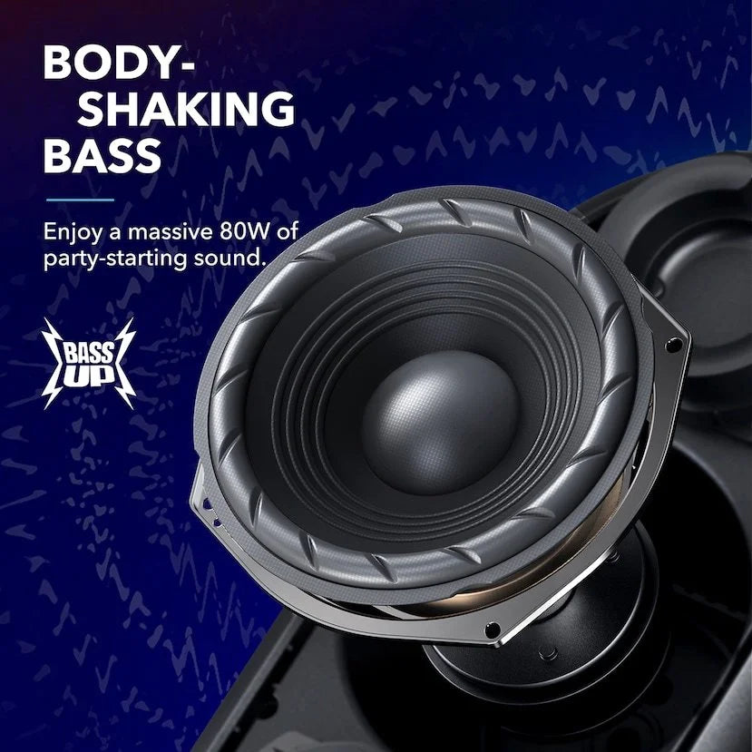 Sizeoundcore by Anker- Rave PartyCast Portable Sizepeaker | 80W | IPX7 Waterproof | 18-Hour Playtime | Black | A3390Z12