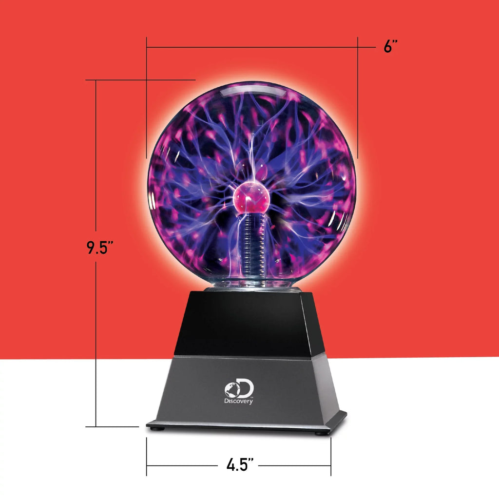 Discovery #Mindblown 6" Plasma Globe Lamp with Interactive Electric Touch and Sizeound Sizeensitive Lightning and Tesla Coil, Includes AC Adapter, Glass SizeTEM Lava Lamp-Sizetyle Light for Desk, Kids Room