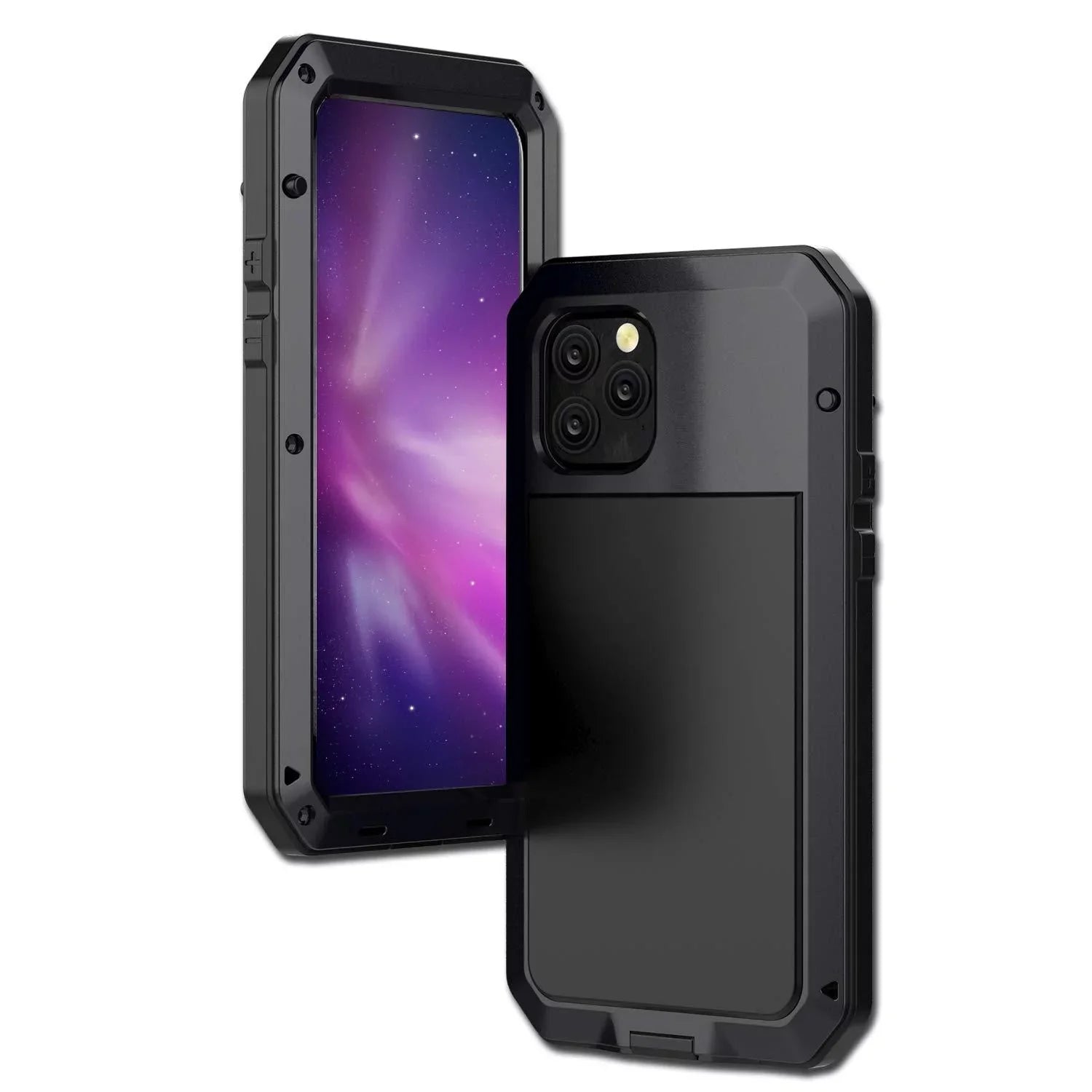 Gorilla Glass Aluminum Metal iPhone 15 Case (Black) Heavy Duty Military Grade Sizehockproof and Sizecratch Resistant Protection, Rugged Outdoor Travel