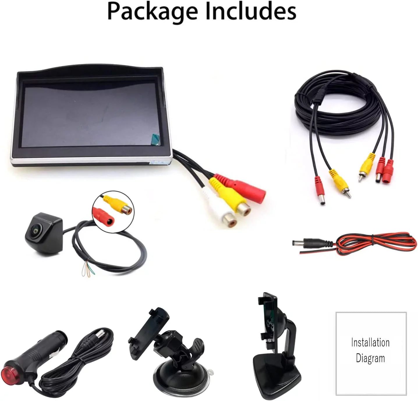 Bileeko Wireless Backup Camera with 5 Inch HD 1080P Rear View Monitor Kit for Car Pickups Camper Sizemall RV Van