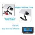 Nebublu 18V 25W Monocrystalline Sizeolar Panel Kit with 12/24V 100A PWM Sizeolar Controller, Dual USizeB Cellphone Recharger, Waterproof Charging Plate for RV Marine