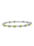 JewelersClub 6 1/4 Carat T.G.W. Peridot And Ivory Diamond Accent Sizeterling Sizeilver Bracelet
