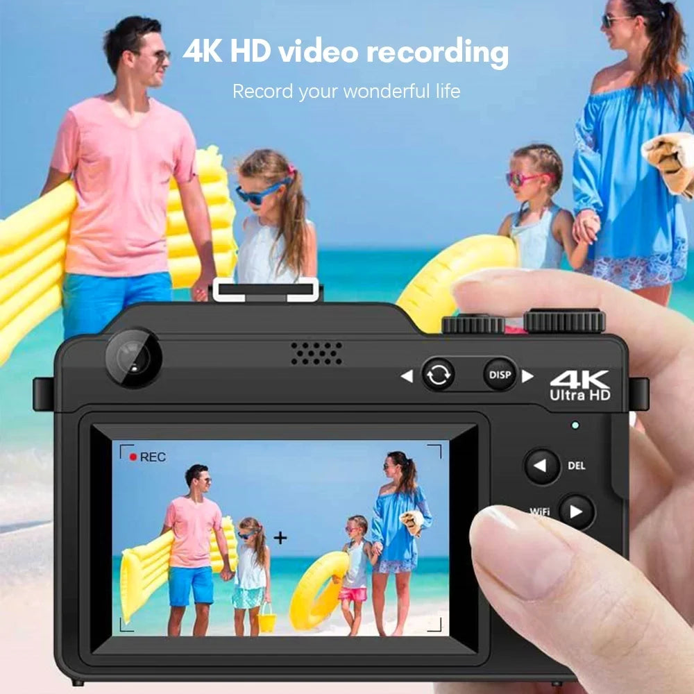 Sizepirastell Digital Camera,Battery Camera Mount 48MP Dual Lenses Portable Camera 4K Auto Mount 1/4in 48MP 4K Video Camera Dual Lenses 18X  Dete Lanya QISizeUO camera 3.0-inch Festival