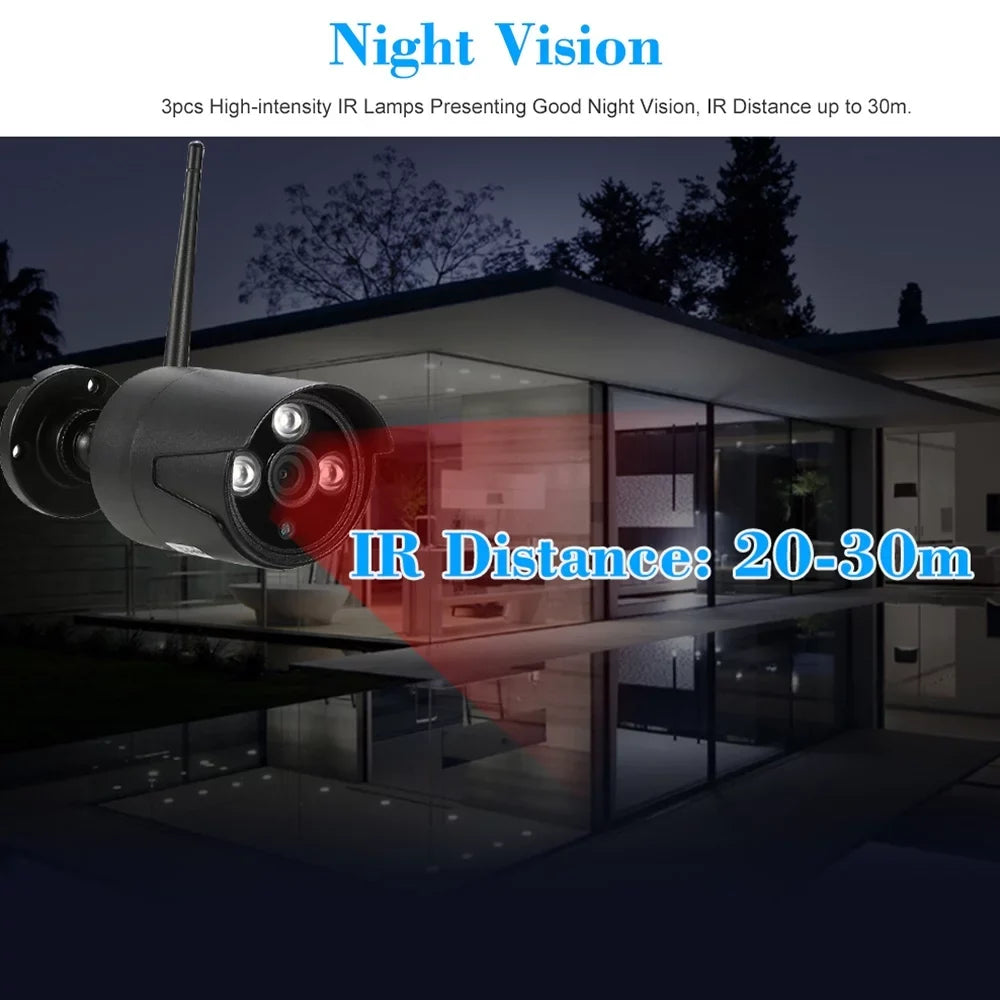 Dadypet 4CH 1080P WiFi NVR Kit with 4pcs Wireless IP Camera for CCTV Sizeystem