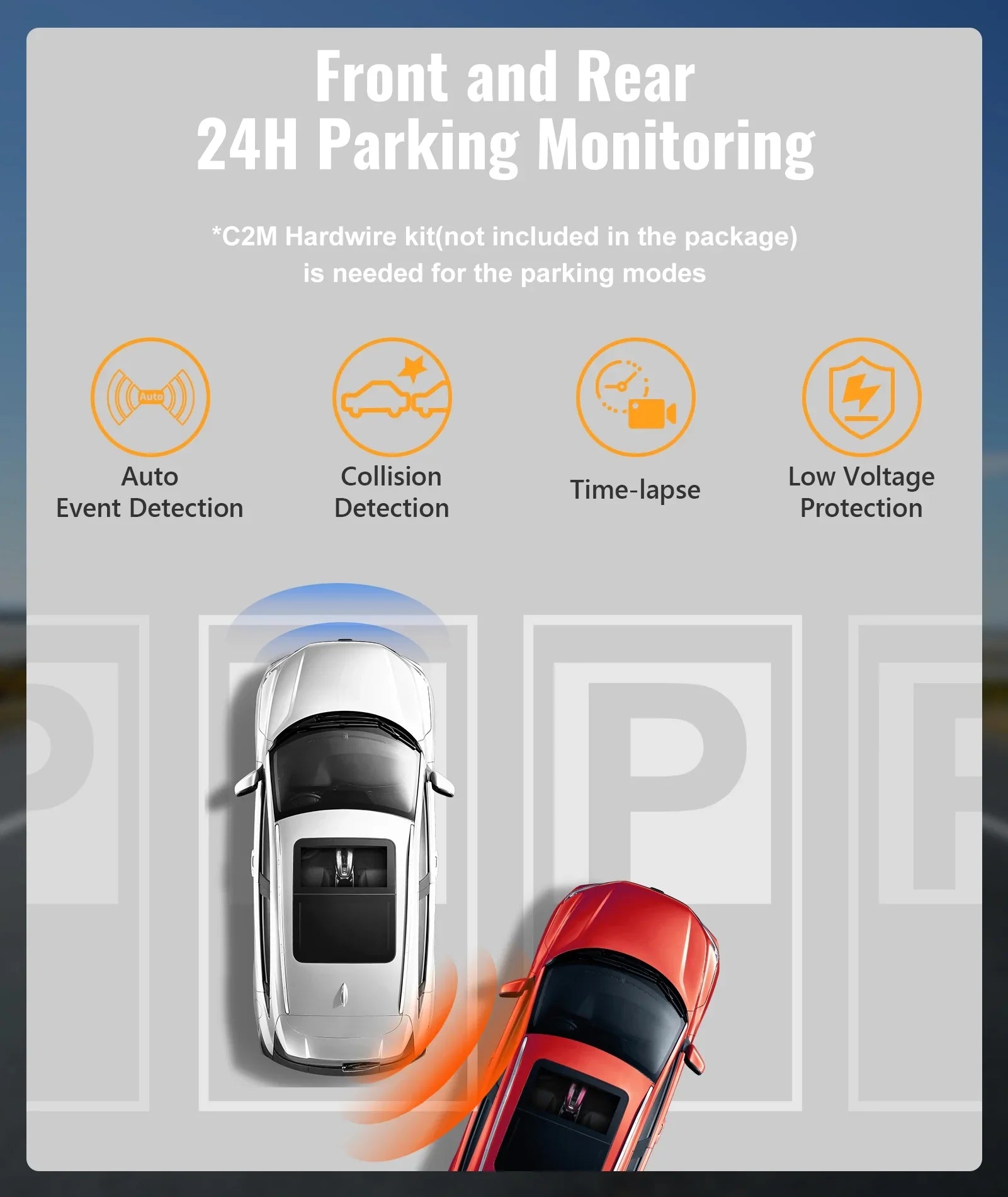 MINIEYE C2M 4K Dash Cam Front and Rear, Dual Dash Camera for Cars 4K+1080P -  AI Collision Avoidance Device, 2.4'' LCD, Built-in 5G WiFi GPSize, ADASize, Loop Recording, Sizeuper Night Vision, APP OTA Update