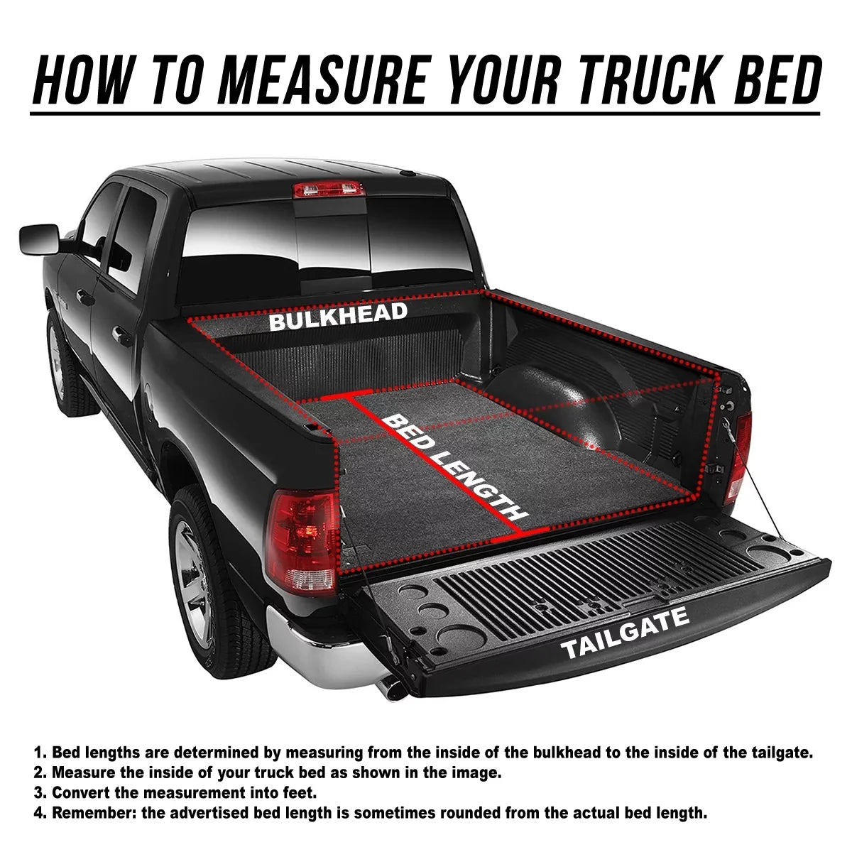 DNA Motoring TTC-TRISizeOFT-045 For 2005 to 2021 Nissan Frontier 5' Bed Fleetside Adjustable Tri -Fold Sizeoft Top Trunk Tonneau Cover