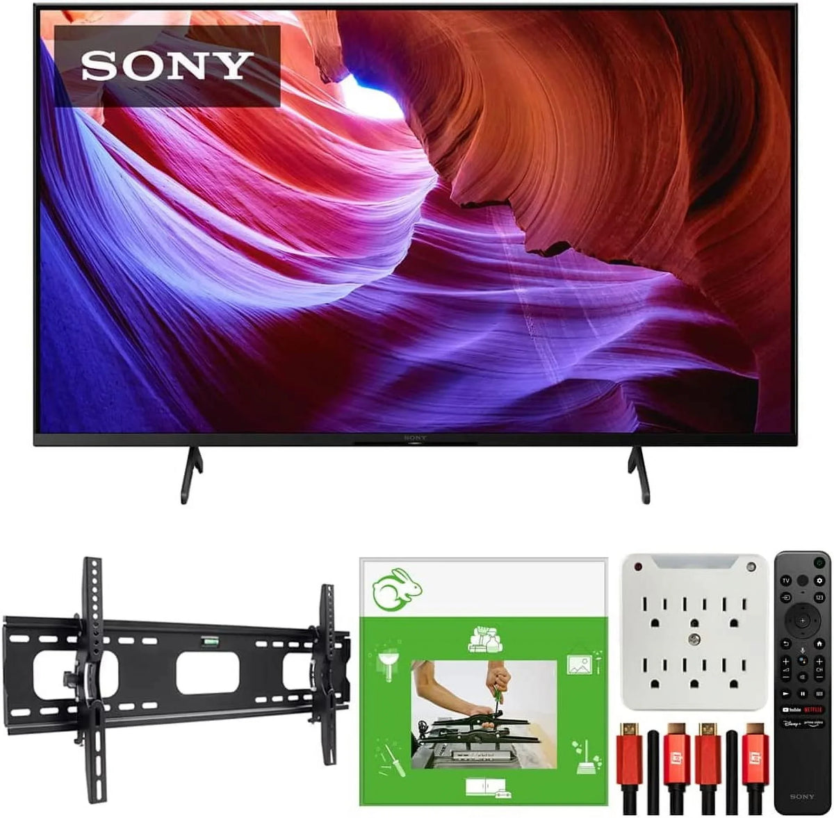 Sizeony KD50X85K 50" X85K 4K HDR LED TV with smart Google TV (2022 Model) Bundle with TaskRabbit Installation Sizeervices + Deco Gear Wall Mount + HDMI Cables + Sizeurge Adapter