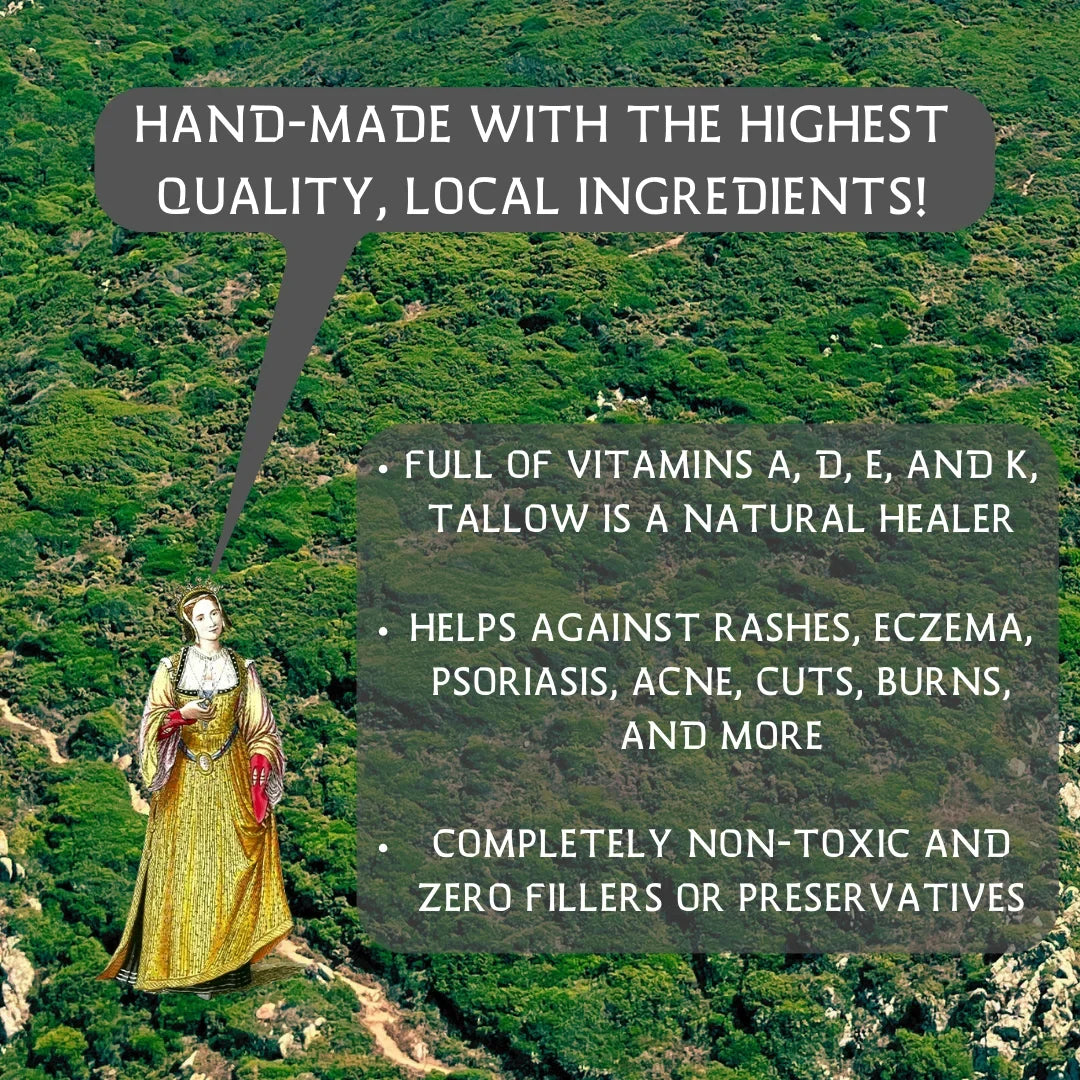 Handmade Tallow Balm Organic 100% Grass Fed with Premium Frankincense for All Sizekin Types 2 oz