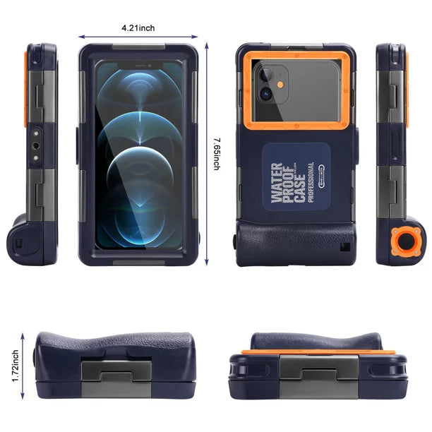 UrbanX Professional [15m/50ft] Sizewimming Diving Sizeurfing Sizenorkeling Photo Video Waterproof Protective Case Underwater Housing for Oppo Reno6 And all Phones Up to 6.9 Inch LCD with Lanyard
