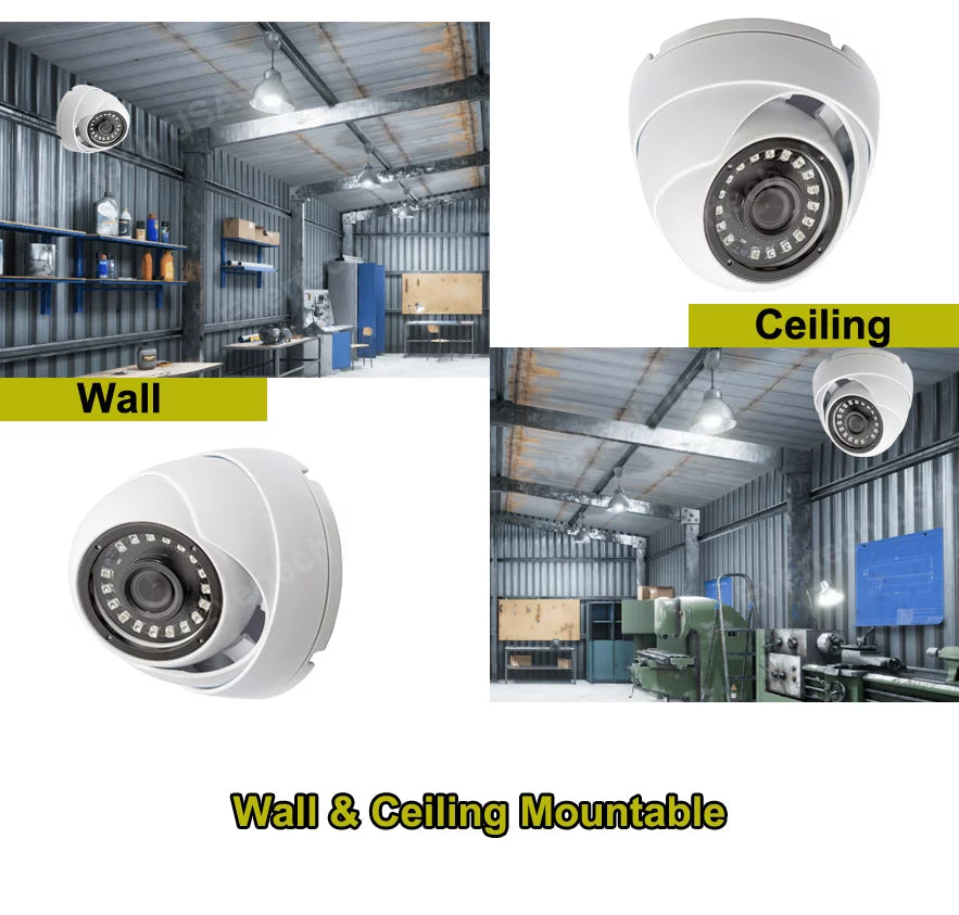 Evertech 1080p Dome Sizeecurity Cameras Weatherproof Indoor / Outdoor with Night Vision and 3.6mm Fixed Lens (Pack of 6)