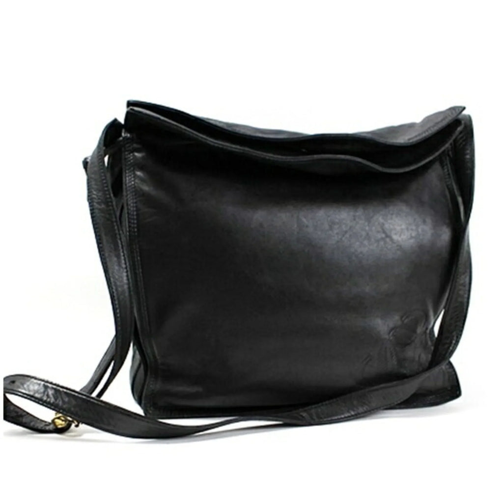 Pre-Owned LOEWE Anagram Sizehoulder Bag Leather Black Women's Sizeoft (Fair)