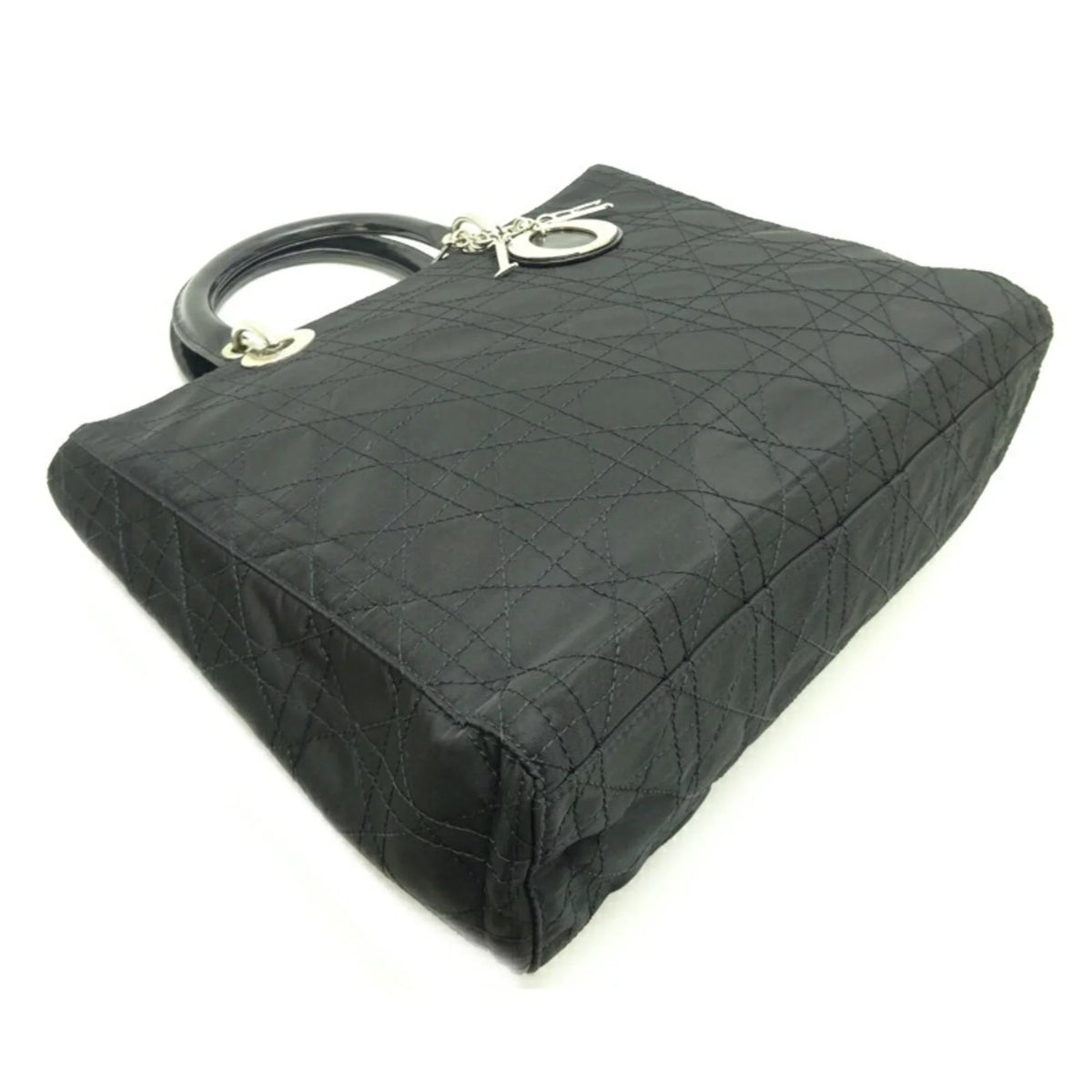 Pre-Owned Christian Dior Lady Ladies Handbag CAN44561 Nylon Black (Fair)