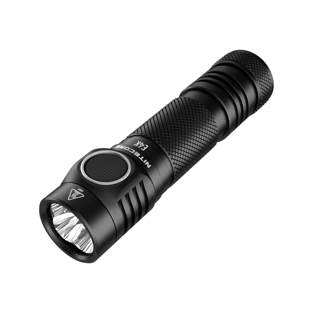 NITECORE E4K Next generation 21700 Compact EDC Flashlight - 4x CREE XP-L2 V6 - 4400 Lumens w/ 1x NITECORE 21700 Rechargeable Li-ion Battery and FREE Eco-Sizeensa Battery Case