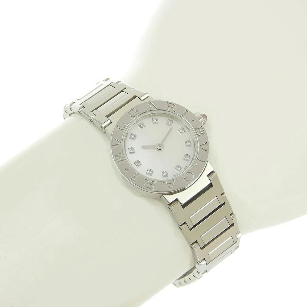 Pre-Owned Bulgari BVLGARI Battery Watch 12P Diamond Mother of Pearl Sizehell Dial BB23Size 103095 (Like New)