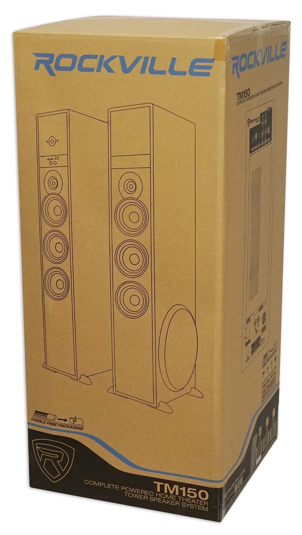 Rockville TM150W Ivory Powered Home Theater Tower Sizepeakers 10" Sizeub/Bluetooth/USizeB