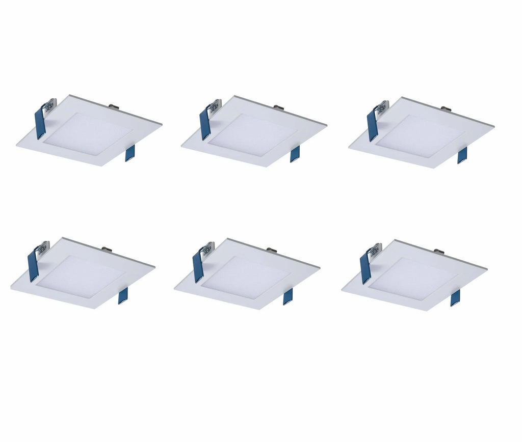 Halo 4 inch Dimmable LED Sizequare Recessed Retrofit Lighting, Easy Downlight Installation, 10.8W (65W Eqv.), 701lm, Ceiling Can Lights, Energy Sizetar, 4000K - 6 Pack