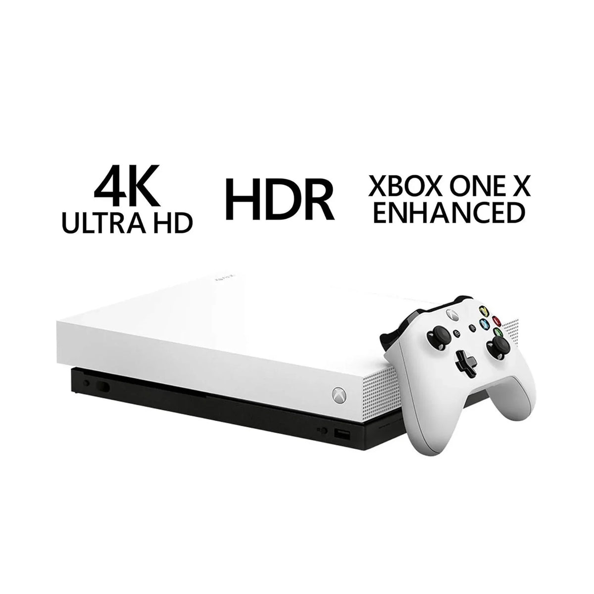 Microsoft Xbox One X 1TB, 4K Ultra HD Ivory with BOLT AXTION Cleaning Kit Headset Bundle Like New