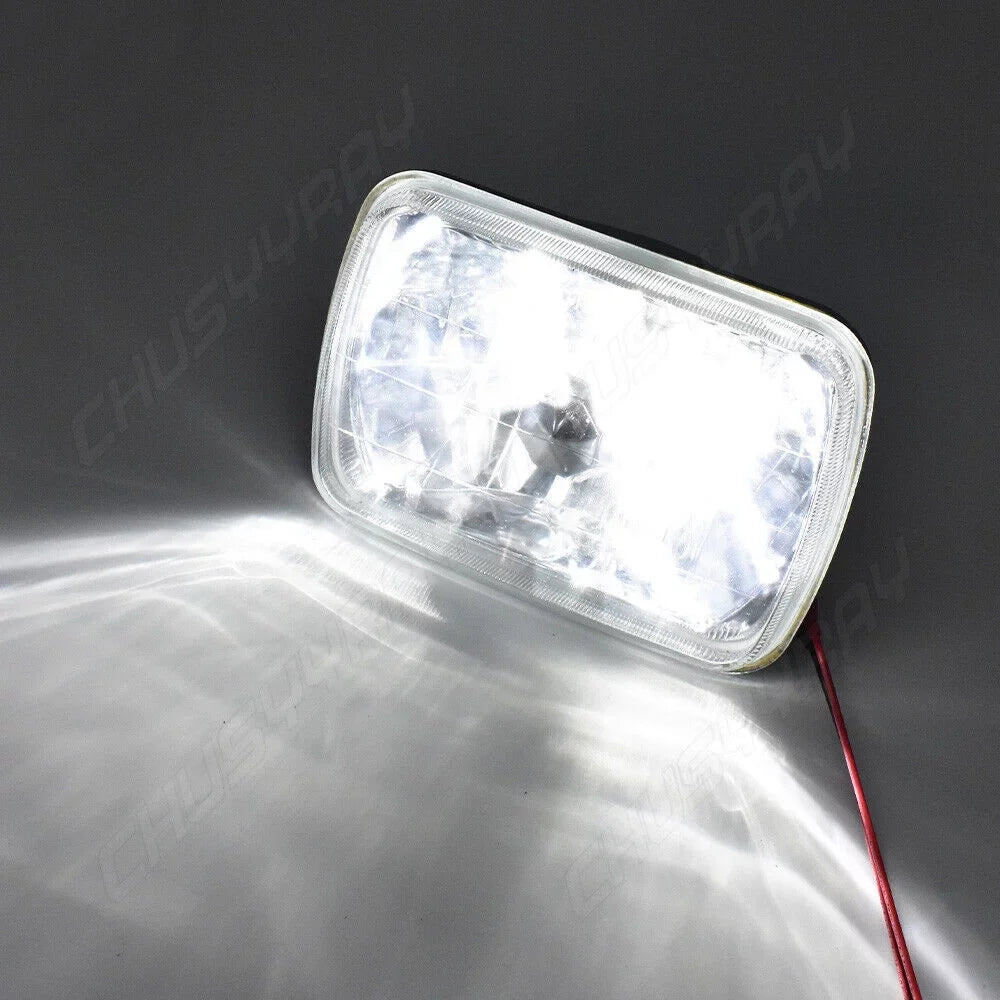 For 1986-1995 Jeep Wrangler YJ 1984-2001 Cherokee XJ 2x 5X7" 7x6" LED Headlights