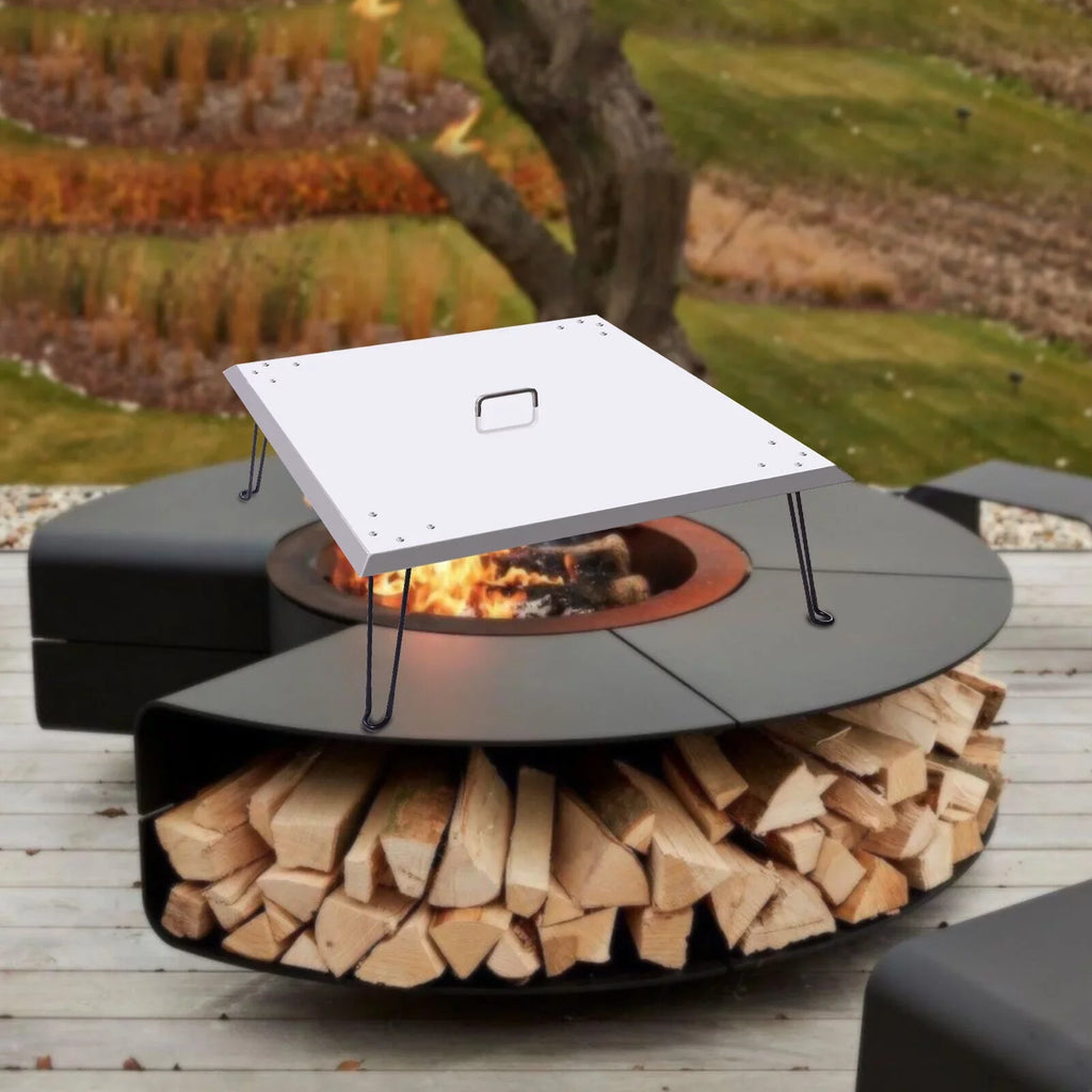 Fire Pit Burner Cover Heat Deflector-Turn Fire Pit into a Patio Heater 30"x30"