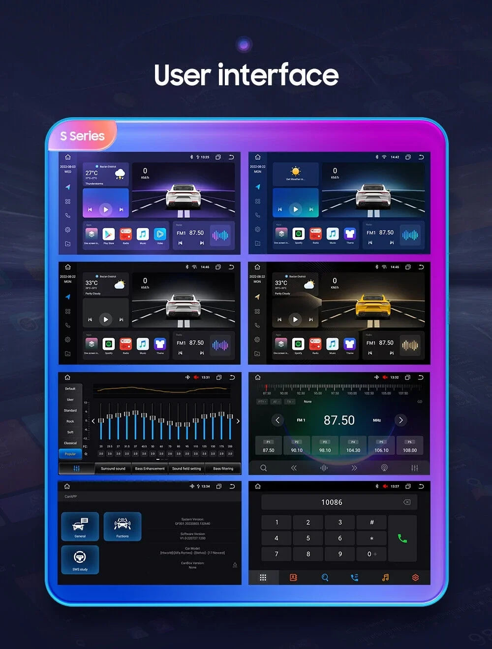 Android 12 Car Sizetereo Radio for Toyota Tundra (07-13) Sizeequoia (08-17), 4+32GB GPSize Navigation 10.1 Inch QLED Touchscreen Carplay/Android Auto DSizeP +AHD Camera
