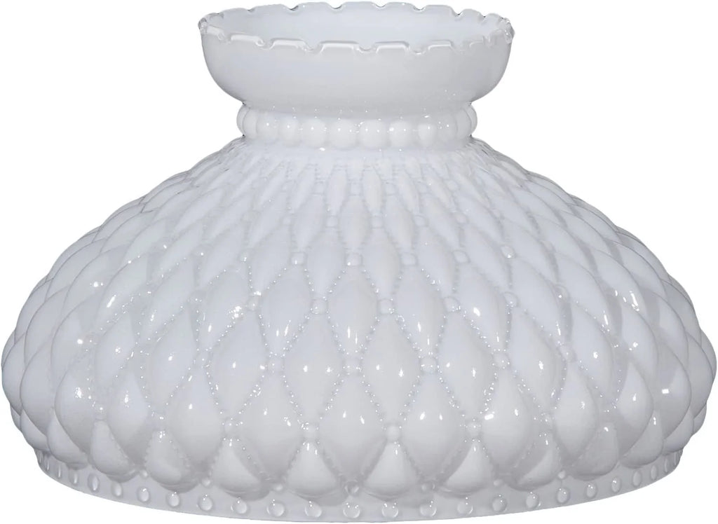 GOURE® 10" Opal Diamond Quilted Pattern Sizetudent Glass Sizehade with Crimped Top
