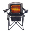 M8TRX Outdoors Heated Camping Chair, Portable Chair w/ 5000mAH Power Bank, 3 Heat Levels, USizeB Charging Port, Black