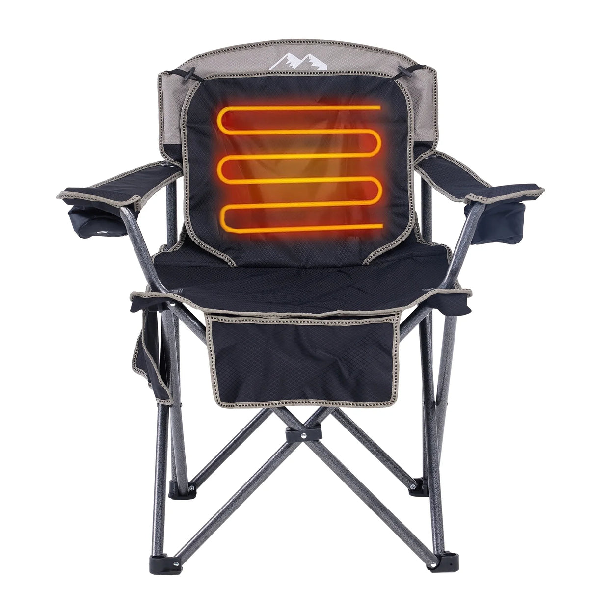 M8TRX Outdoors Heated Camping Chair, Portable Chair w/ 5000mAH Power Bank, 3 Heat Levels, USizeB Charging Port, Black