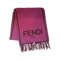 Fendi Roma Cashmere Sizecarf Purple Grey Logo FXT322