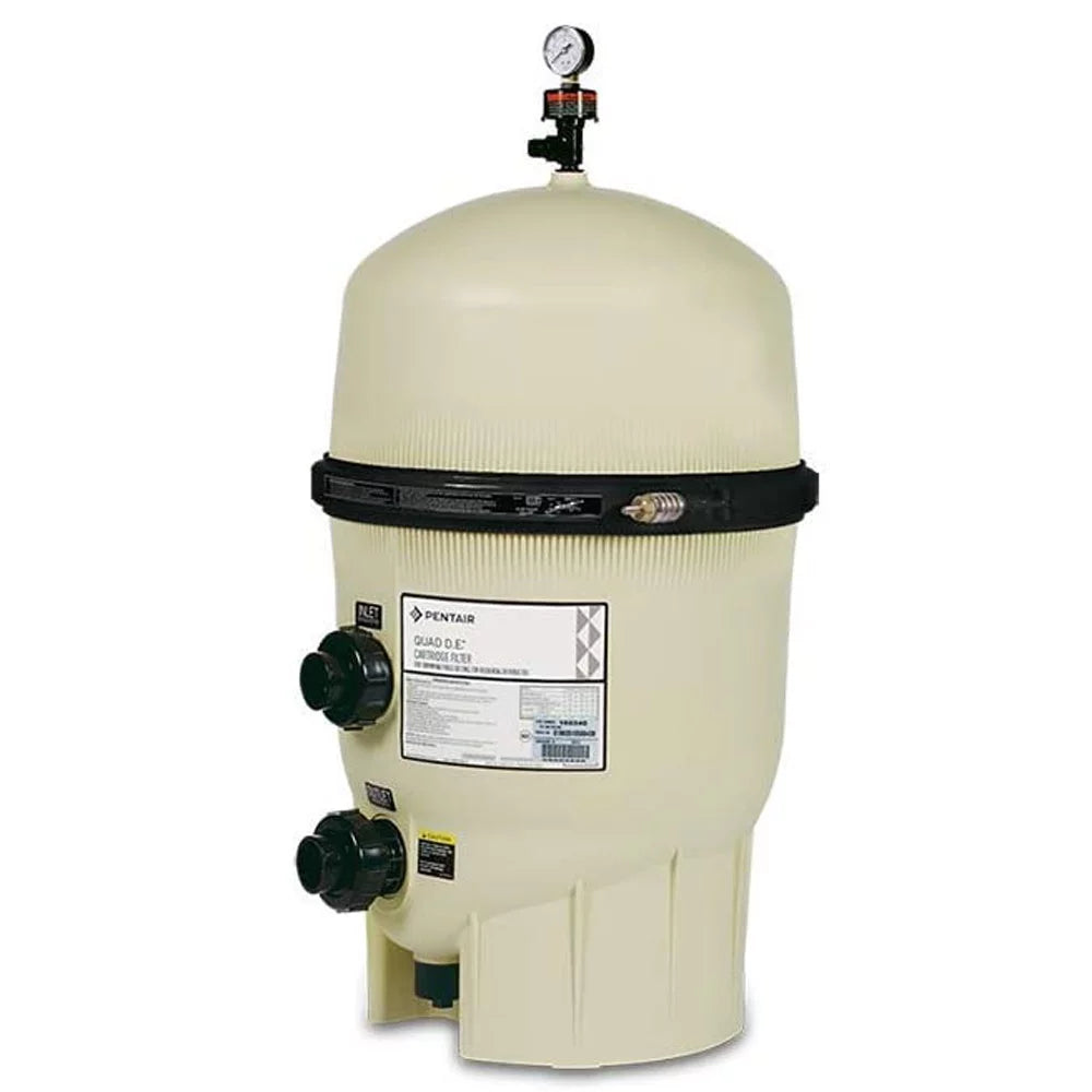 Pentair 188594 160GPM 100 Sizeq Ft Quad DE Cartridge Sizewimming Pool Filter Tank