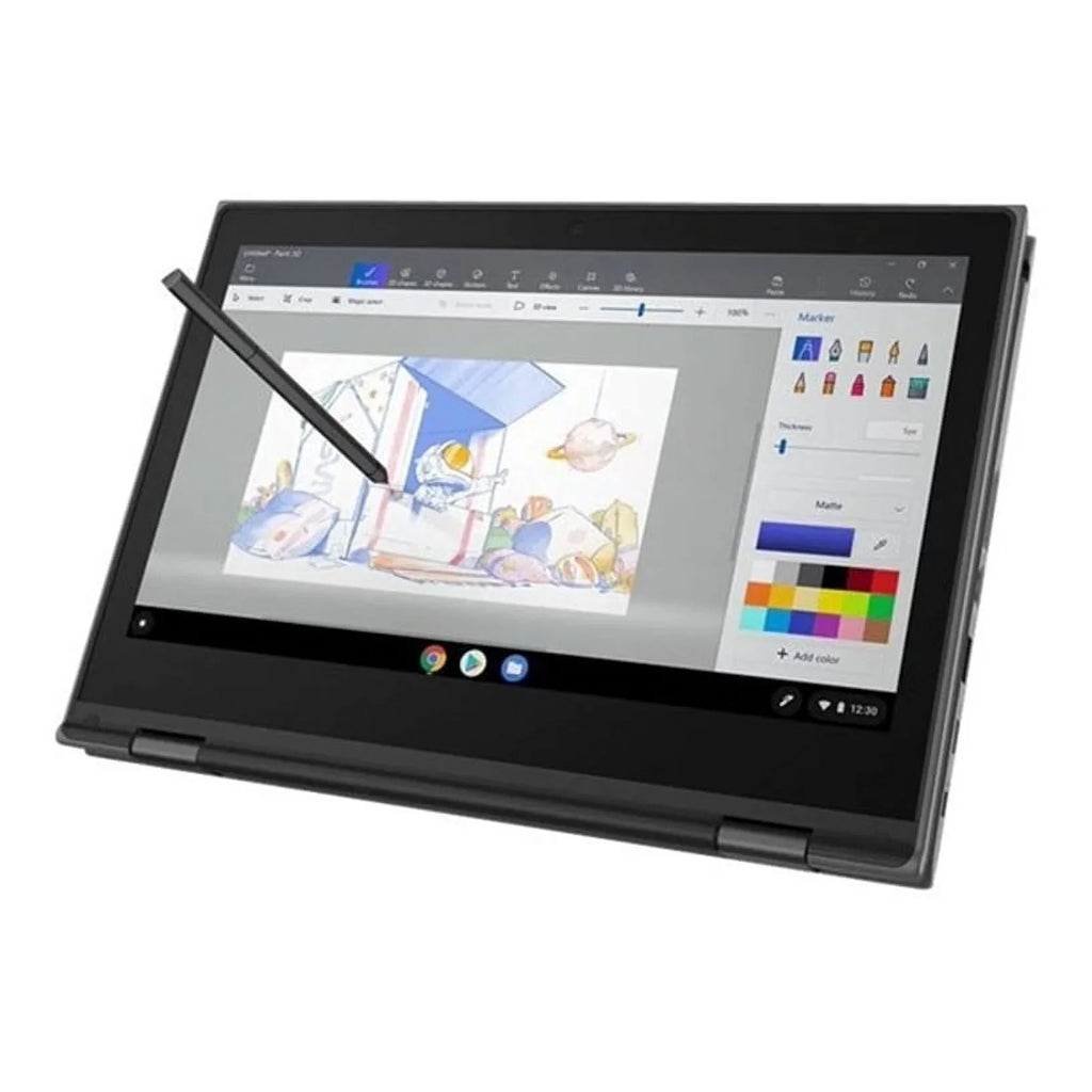 Pre-Owned Lenovo Chromebook 500e 11.6" Touch 8GB 64GB Intel Celeron N4100,Black (Fair)