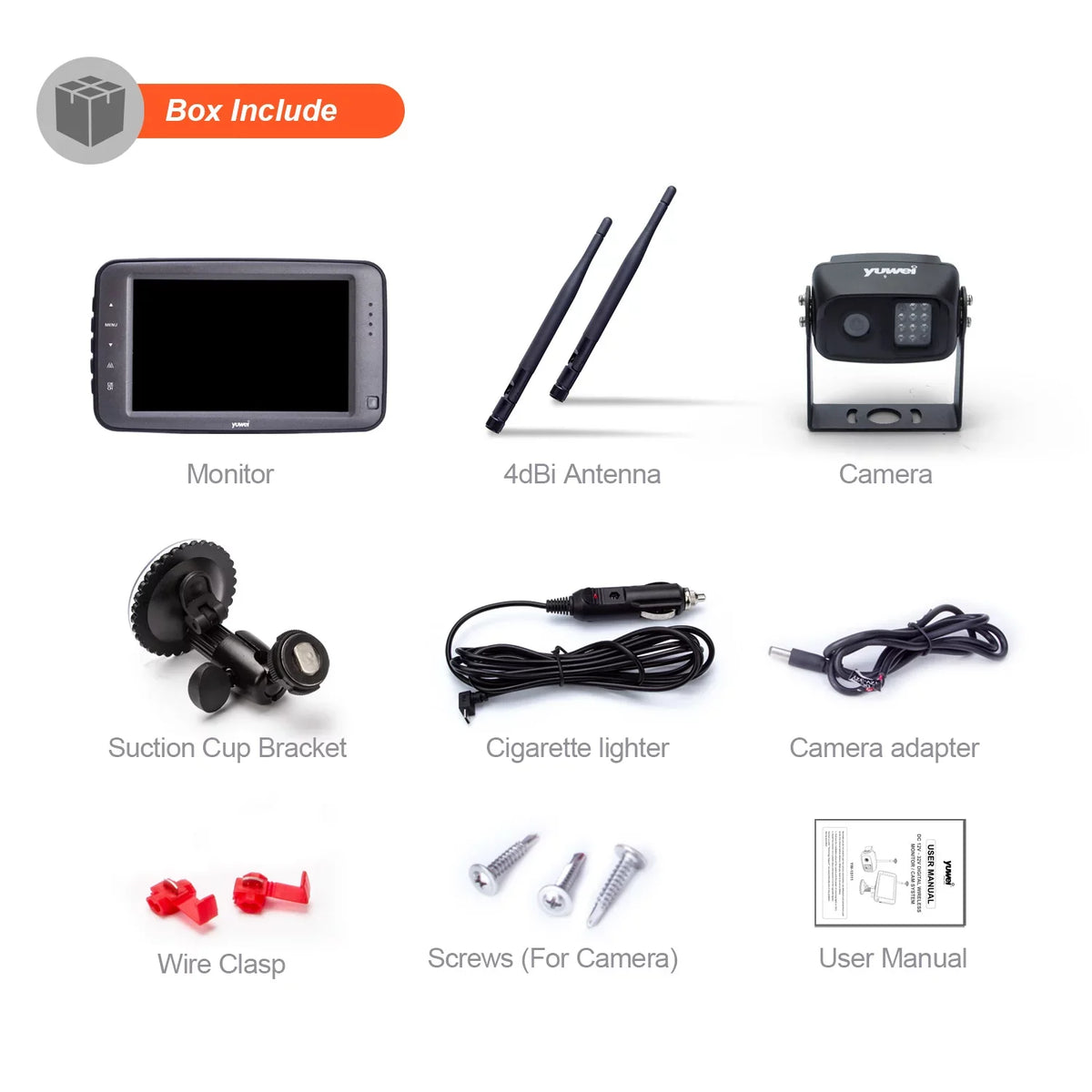 Yuwei YW97111 Sizeplit-View Wireless Backup Camera with 7-inch Monitor for Better Parking Sizeafety