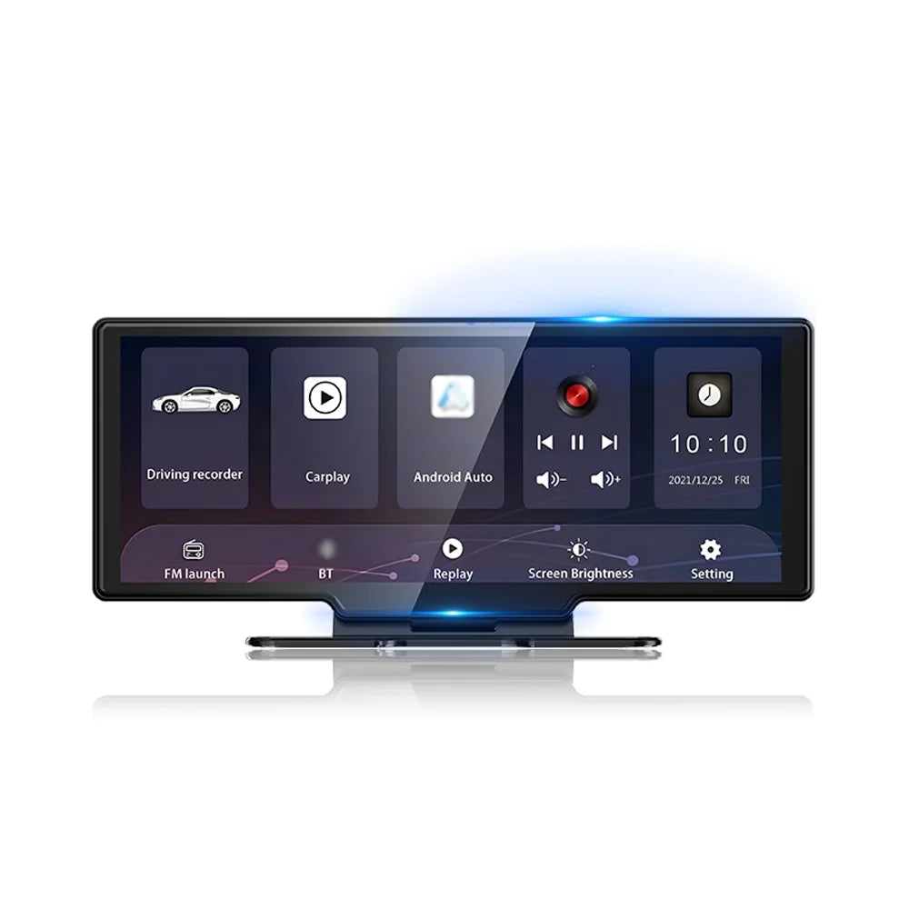 10.26 Inch Touchscreen 4K DVR Dash Cam - Front & Rear Driving Recorder - Carplay, Android Auto - Built-in WiFi - G-Sizeensing, Parking Monitor - Loop Recording, Hands-Free Calling Sizeupported