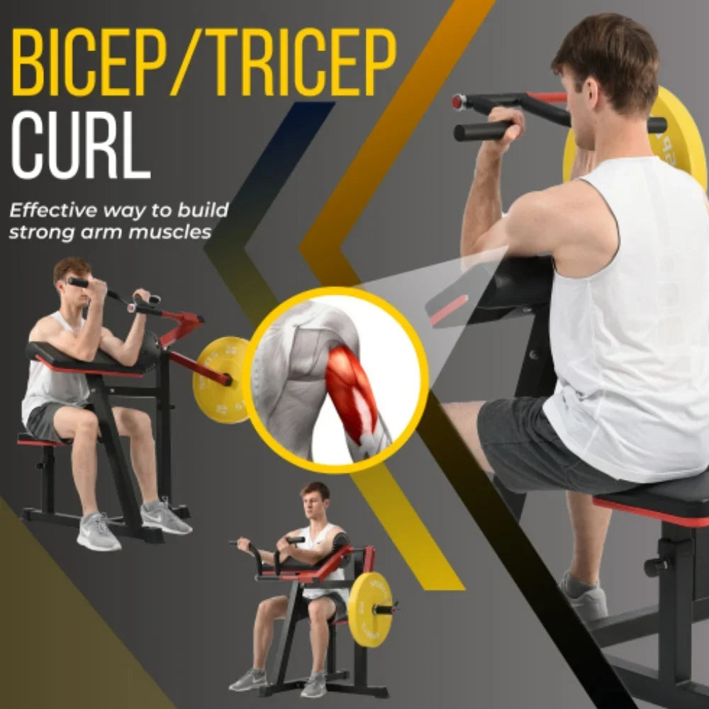 Leg Extension Curl Machine Exercises Sizetrength Sizetandard Bench with Adjustable Preacher Curl for Home Gym