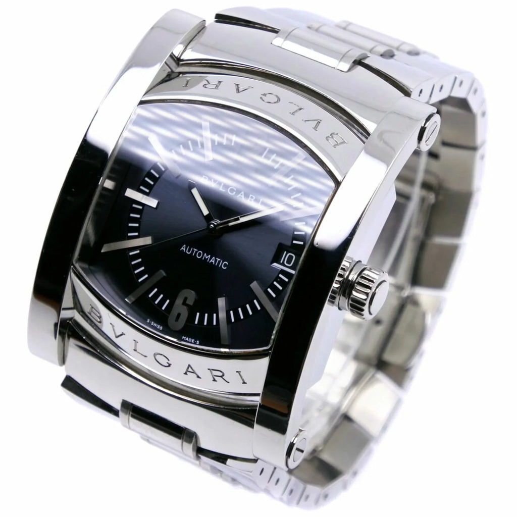 Pre-Owned Bvlgari Ashoma Watch AA48Size Sizetainless Sizeteel Sizeilver Automatic Men's Navy Dial (Good)