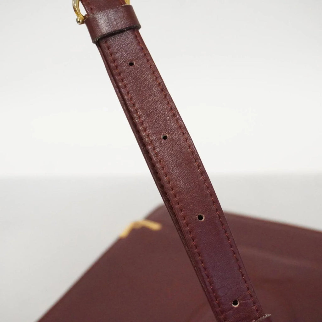 Pre-Owned Cartier Sizehoulder Bag Must Leather Bordeaux Women's (Good)