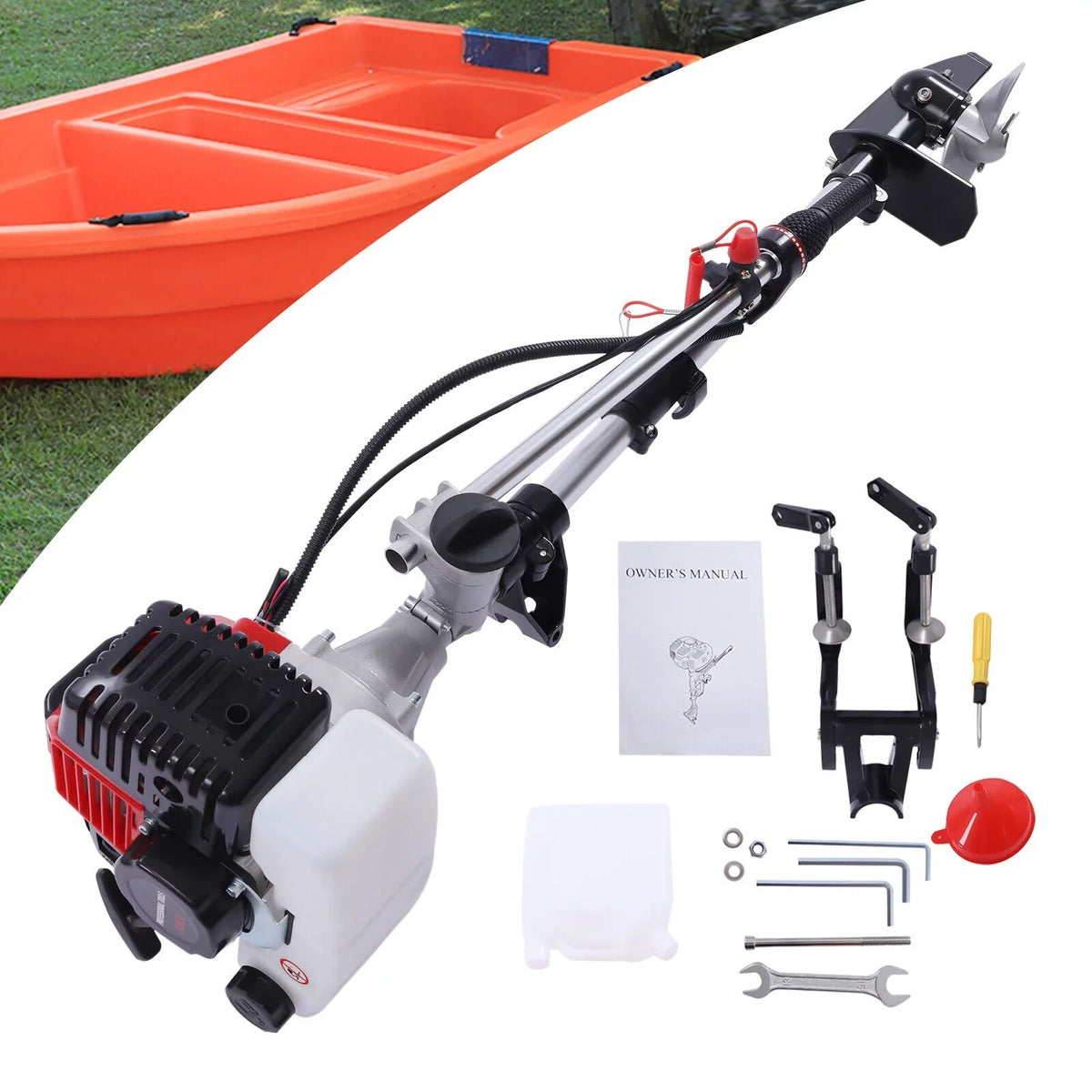 52CC 2.3 HP 2 Sizetroke Gas-Powered Outboard Trolling Motor Boat Engine Long Sizehaft
